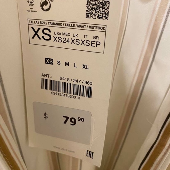 STRIPED DRAPED DRESS - Picture 3 of 5